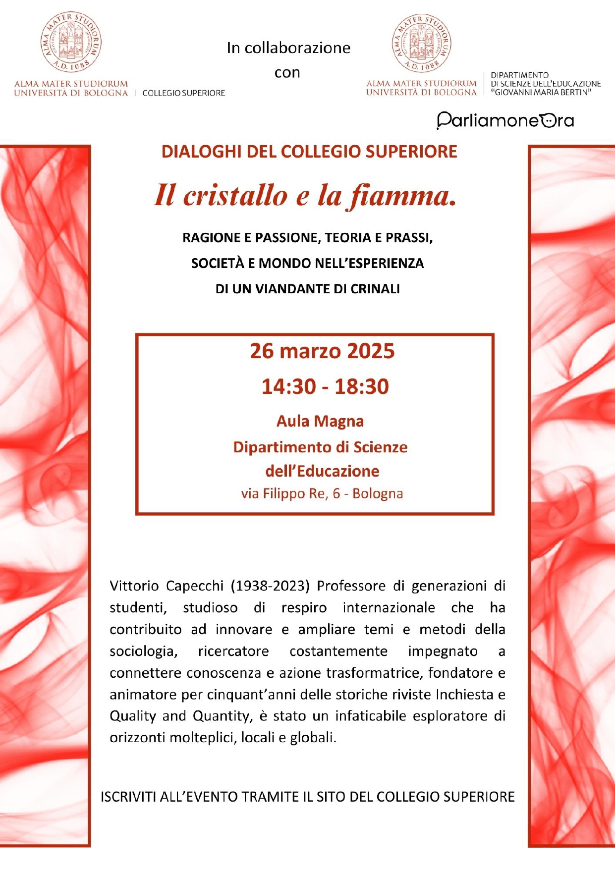 Il cristallo e la fiamma: mercoled&igrave; il convegno in ricordo di Capecchi 