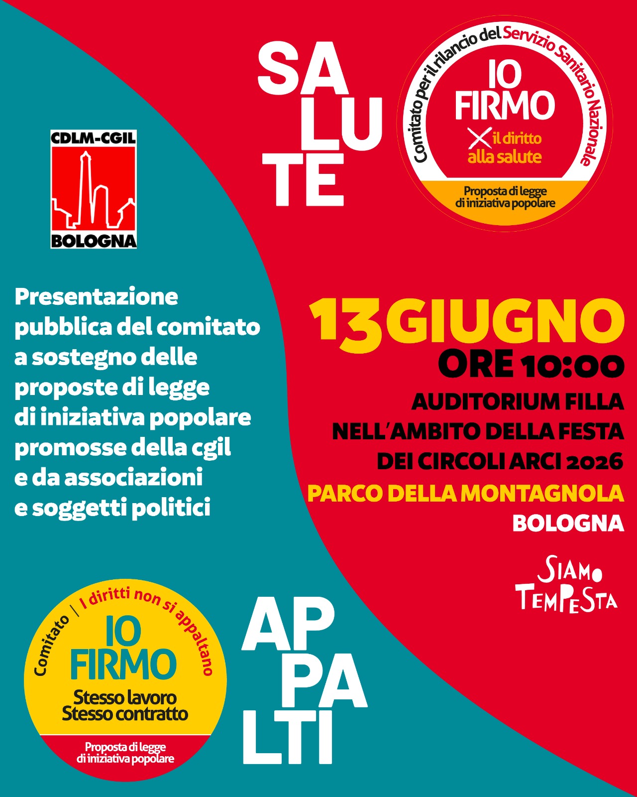 Sanit&agrave; e appalti, sabato 13 la presentazione del Comitato per le due proposte di legge