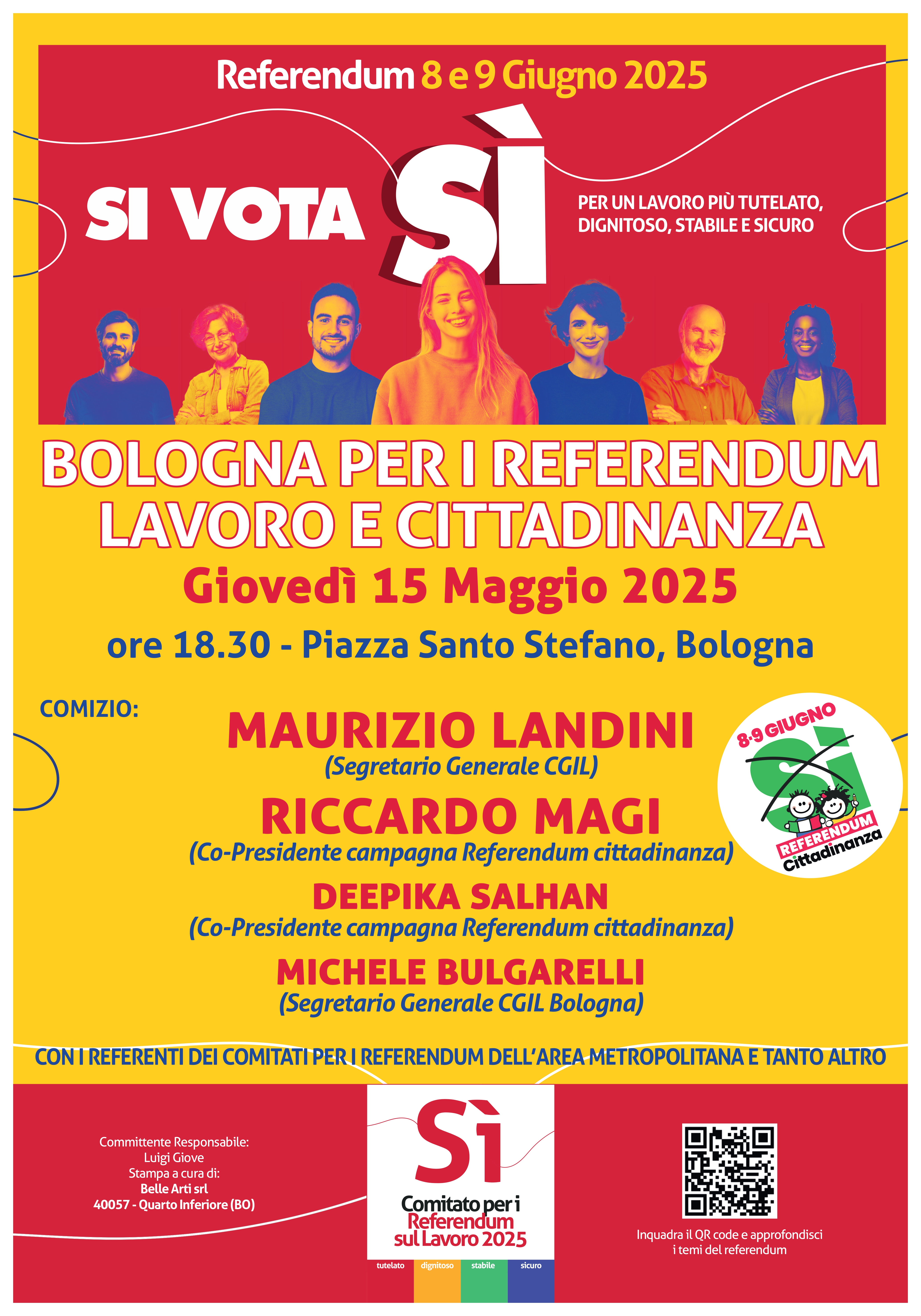 Gioved&igrave; 15 maggio Maurizio Landini in piazza Santo Stefano a Bologna 